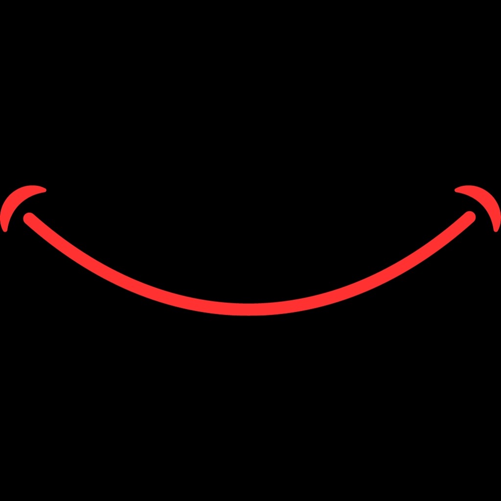 Red smile graphic representing satisfied CrystalTV subscribers