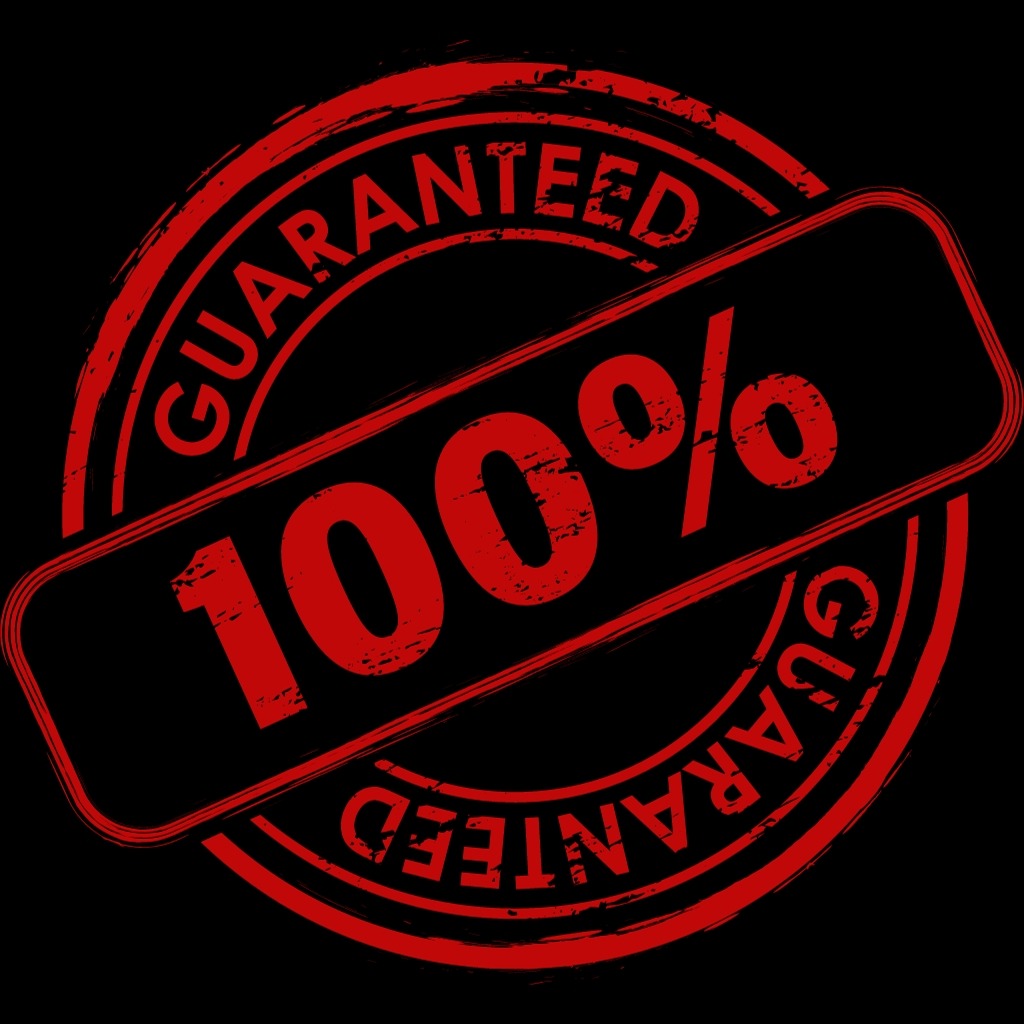 Hundred percent guaranteed stamp